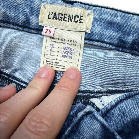 👖 L’AGENCE Margot Celestial Acid Wash High Rise Skinny Jeans 25 NWT 🌌 - Picture 4 of 4